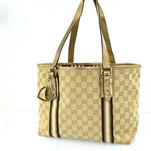 Auth Gucci Sherry Line Gg Pattern Tote #46206G26B